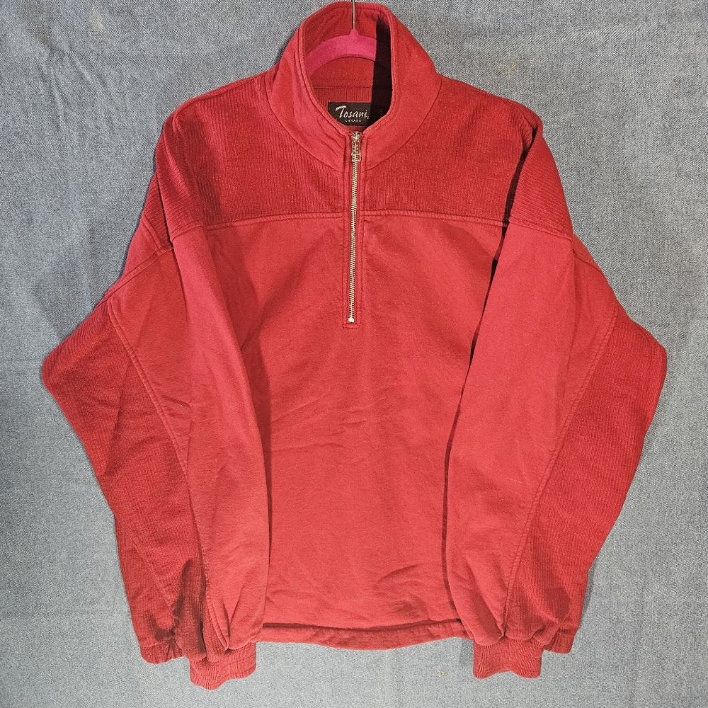 Vintage Tosani Canada Red 1/4 Zip Pullover Sweatshirt (Size M)